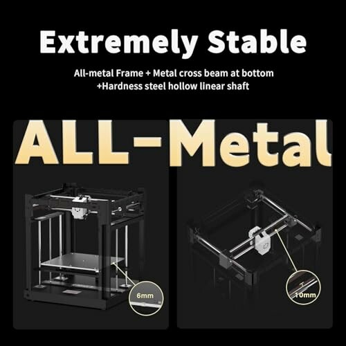 3D printer with all-metal frame and steel linear shaft.