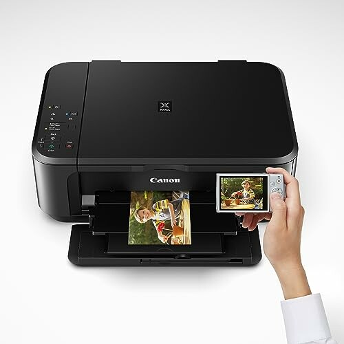 Canon Pixma MG3620 Wireless All-In-One Color Inkjet Printer printing a photo from a camera