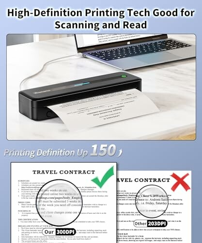 Portable scanner demonstrating high-definition printing technology.